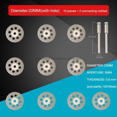 22mm with Hole Mini Diamond Saw Blade Silver Cutting Disc