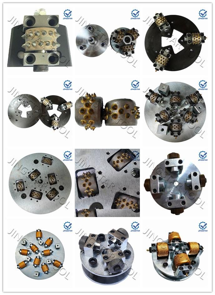 Wear-Resistant Multifunctional Double Layers 4 Rollers Gold Carbide Bush Hammer Plate