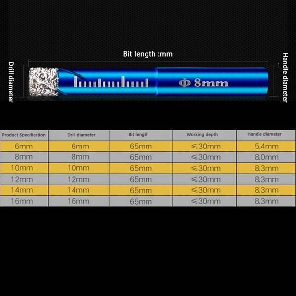 Diamond All-Porcelain Floor Tile Vitrified Brick Granite Marble Drill Bit
