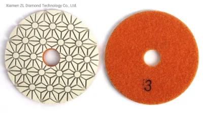 White 3 Step Pad Stone Granite Marble Abrasive Disc Pad Diamond Tools