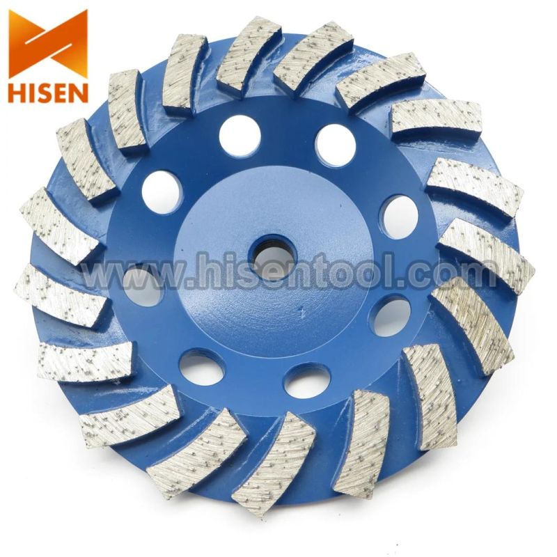 Fast Grinding 125mm Diamond Cup Wheel with 18 Spiral Turbo Segments