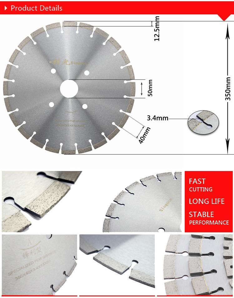 350mm Air Saw Blades with 24 Teeth for Granite Cutting