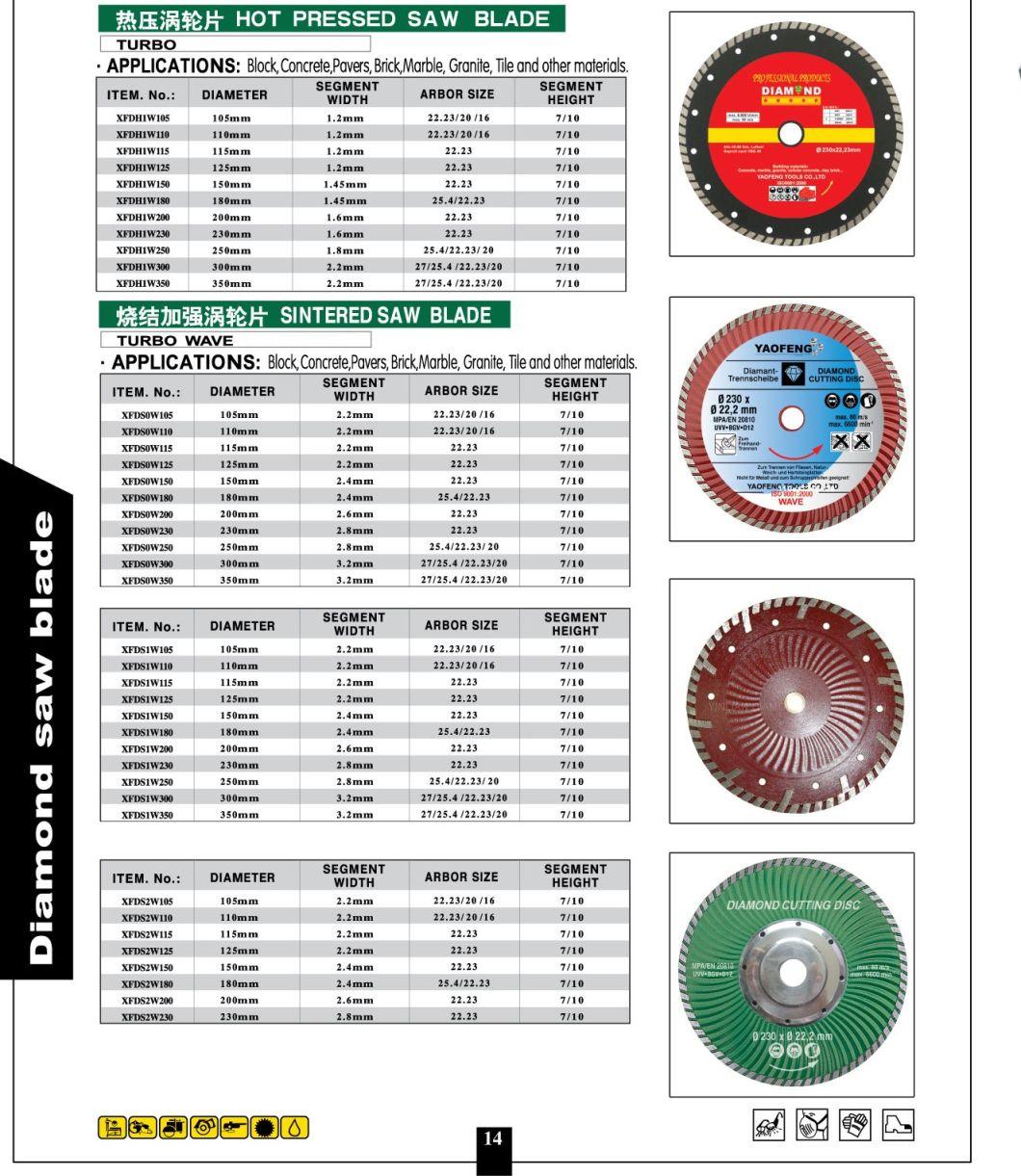 Hot Press Turbo Wave 16"Diamond Saw Blade for Granite