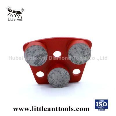 3 Hole Terrazzo Diamond Magnetic Grinding Shoes with Three Button