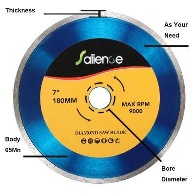 7&quot; 180mm Continuous Rim Diamond Blade - 50 Per Carton