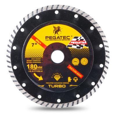 180mm Mesh Thin Turbo Diamond Cutting Saw Blade for Porcelain Tile Cutting Disc