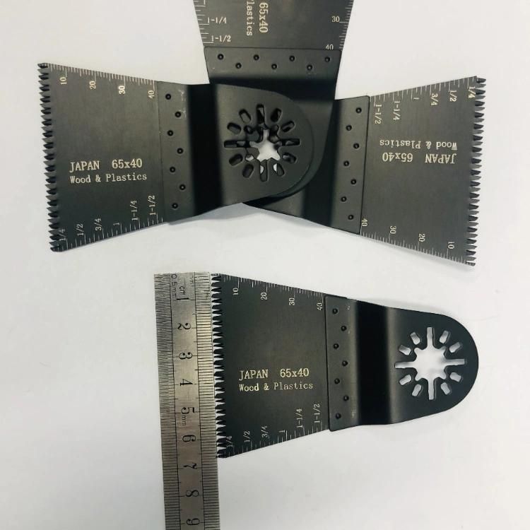 65X40mm Japan Teeth Oscillating Multi Tool with Quick Release Connection Saw Blades for Cutting Wood Plastic and Metal