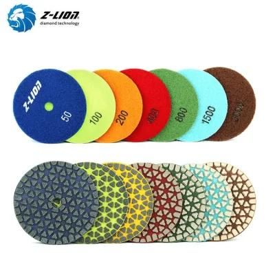 3&quot; 4&quot; Diamond Polishing Tools Resin Dry Polishing Pads for Stone Granite Marble Grinding