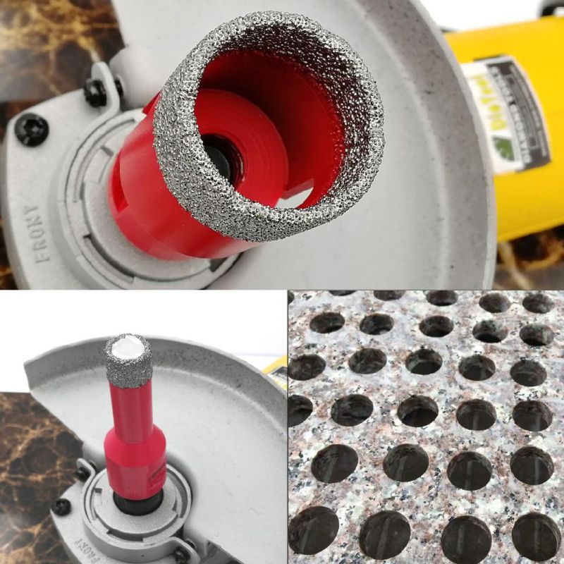 Shdiatool 25mm Vacuum Brazed Diamond Drilling Core Bits With10mm Diamond Height for Porcelain Tile Granite Marble Stone Masonry Brick