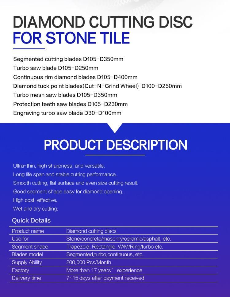 Linsing Stable Cutting Continuous Cutting Disc for Stone Cutting