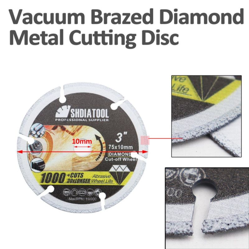 5′′ 125mm Vacuum Brazed Diamond Metal Cutting Disc Cut-off Wheel Blade