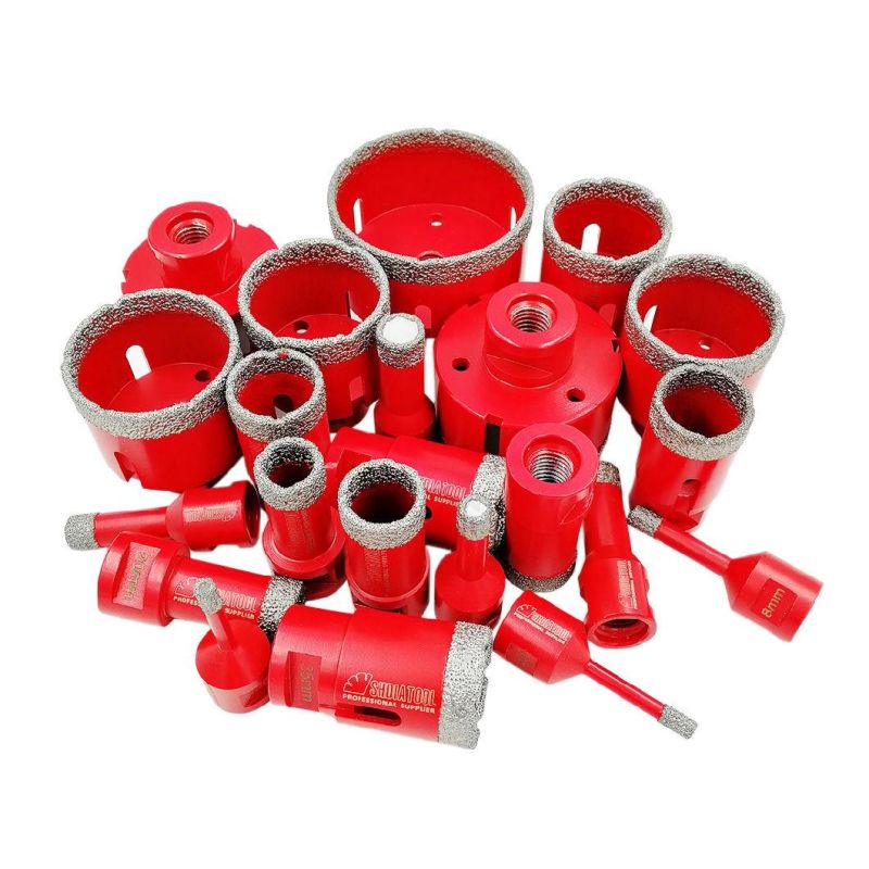 Shdiatool 25mm Vacuum Brazed Diamond Drilling Core Bits With10mm Diamond Height for Porcelain Tile Granite Marble Stone Masonry Brick