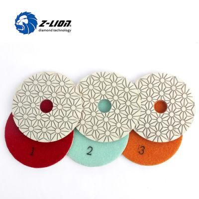 5&quot; Diamond 3 Steps Dry Polishing Pads for Stone Marble Granite Quartz