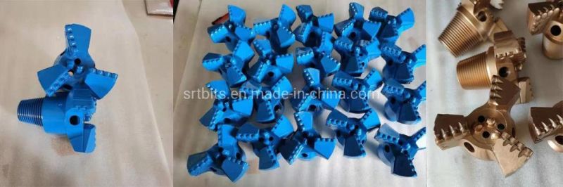 Hard Rock Drill Bits PDC Drill Bits 60 65mm Tungsten Carbide Three Wings Water Well Drilling Drag Bit, PDC Drag Bit, PDC Bit