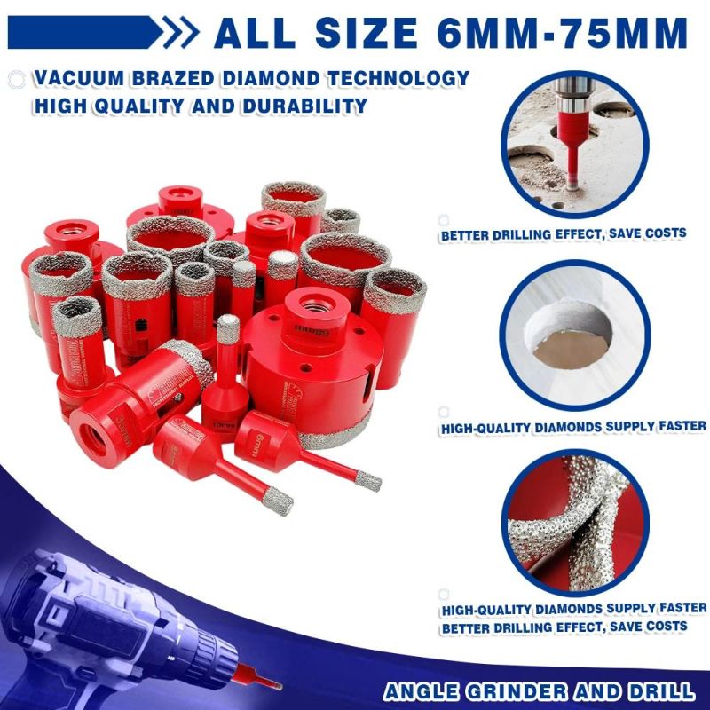 M14 Boxes (6/8/25/35/50/115mm grinding discs/Seam cleaner) Vacuum Brazed Diamond Drill Core Bits Sets Hole Saw