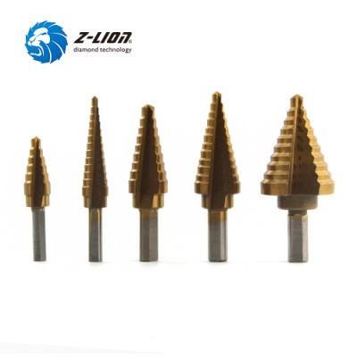 Titanium HSS Drill Bit Set Cone Hole Triangle Shank Step Drill Bit Power Tools