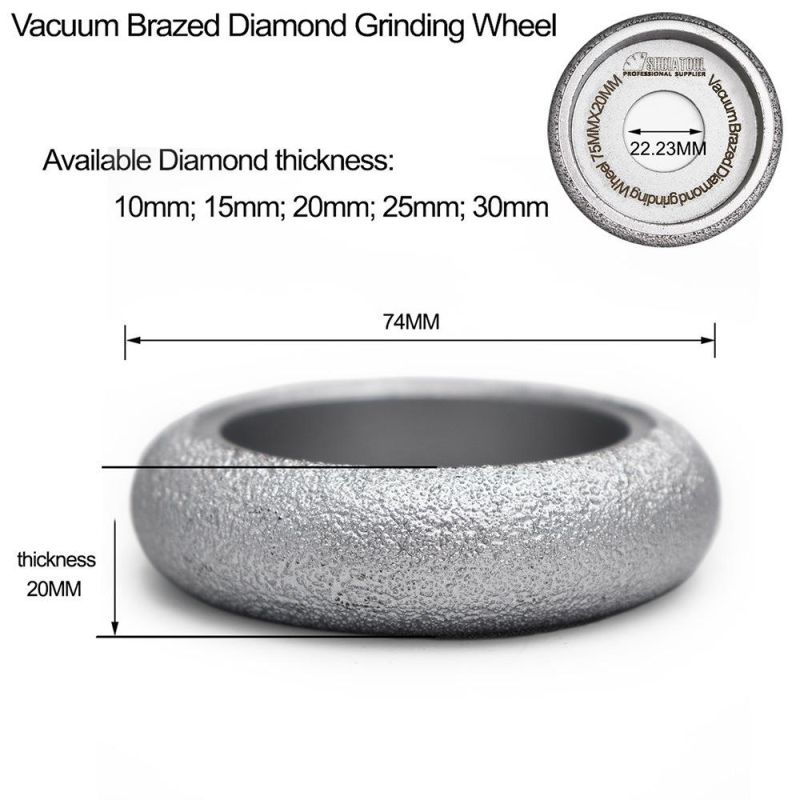 Shdiatool 30mm Vacuum Brazed Diamond Convex Grinding Wheel for Stone, Artificial Stone Ceremics Concrete