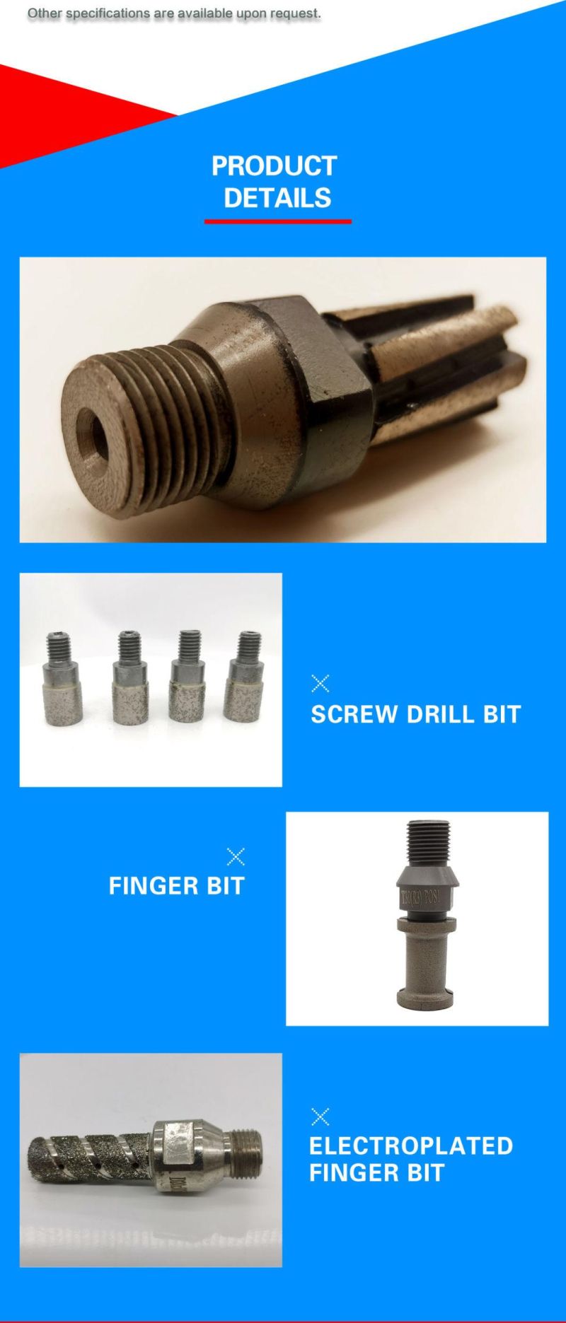 China Diamond CNC Milling Cutter Finger Bits for Hard Stone