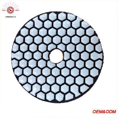 Highest Quality Resin Flexible Dry Polishing Pad for Marble Granite Floor Renewing on Hand Machine 100mm