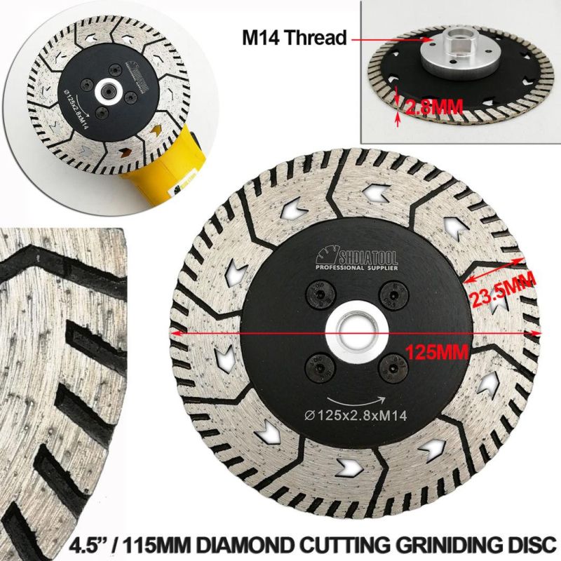 Diamond Cutting Grindng Disc Saw Blade Dual Blade Cut Grind Sharpen Granite Marble Concrete