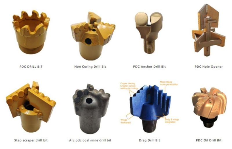 China Manufacturer 5wings PDC Bits Alloy Steel Body PDC Diamond Bits Hard Rock Bits, High Efficiency Drilling Syn11