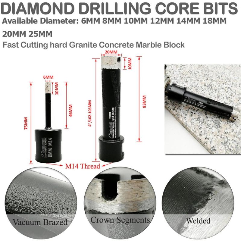 Laser Welded Diamond Hole Saw Hole Cutter Diamond Drill Bit for Drilling Granite Reinforced Concrete Marble