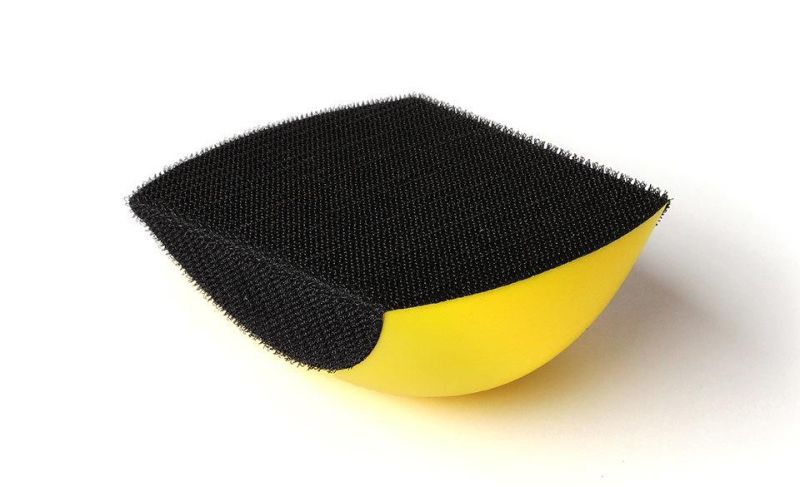 5" 6" Mouse Shape Yellow PU Foam Hook & Loop Backing Pad Holder Hand Polishing Pad