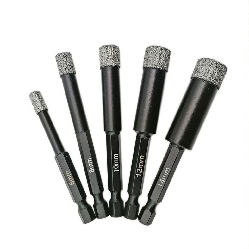 Quick Fit Hexagon Shank Hole Saw Vacuum Brazed Diamond Core Drill Bit for Ceramic Porcelain Marble Drilling