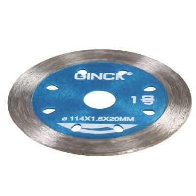 4-1/2 Inch 114 Continuous Rim Diamond Saw Blade for Cutting Porcelain Tiles Ceramic, Wet Cutting