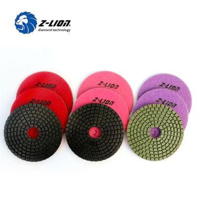 Zlion 3 Step Diamond Polishing Pads for Stone Marble Wet Use