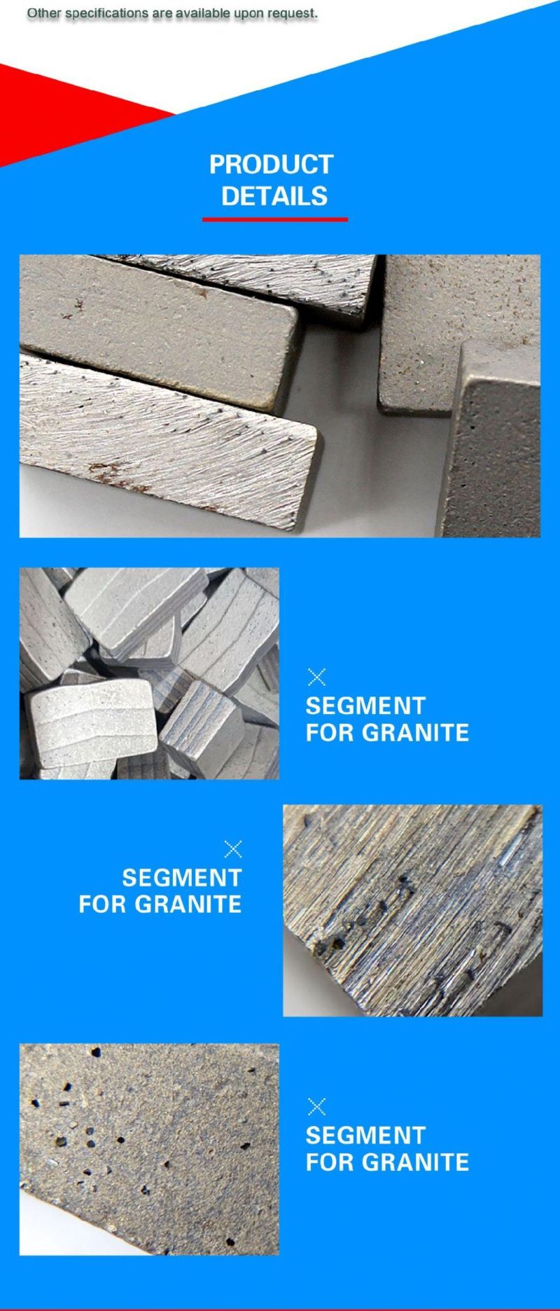 India Market Granite Stone Cutting Diamond Tools Segment 2500mm Single Blade Segment