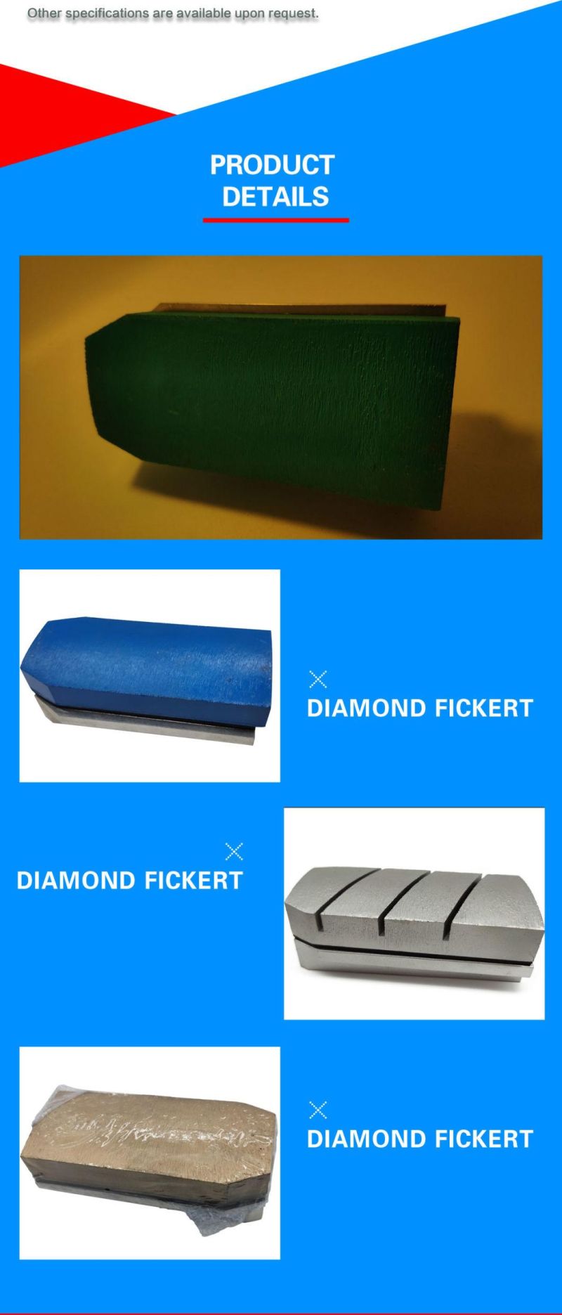 Electric Metal Bond Diamond Fickert Abrasive for Stone Slab Grinding
