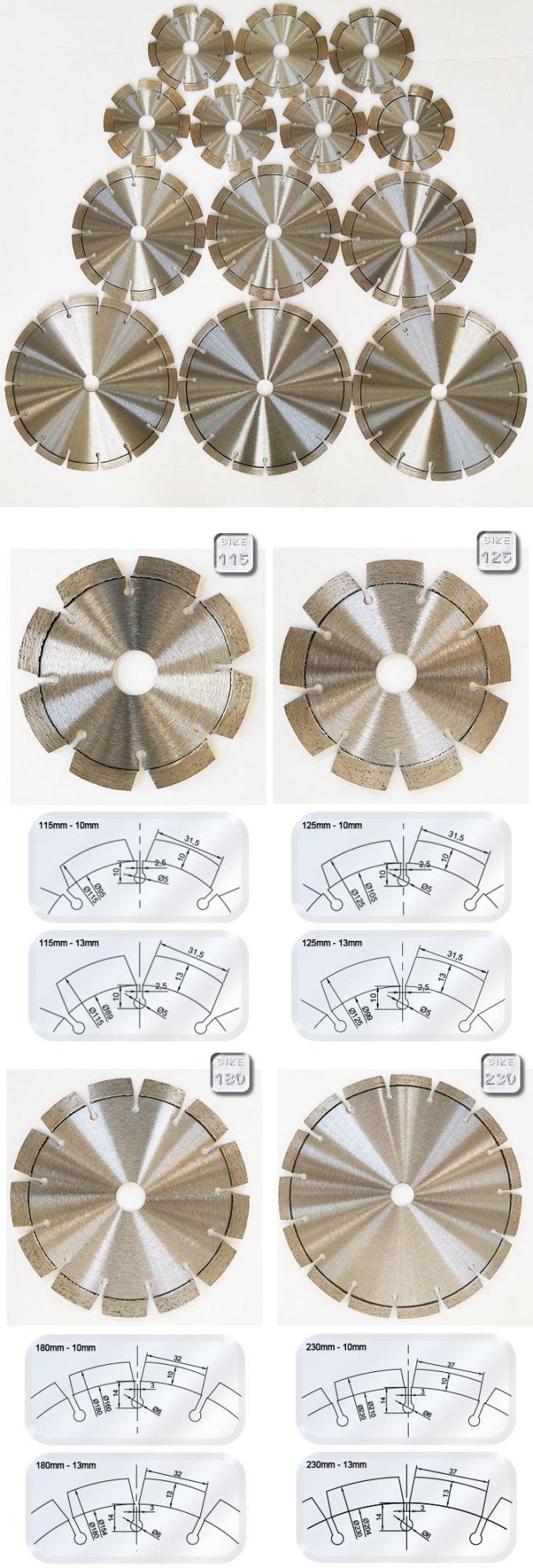 115mm Laser Welded Segmented Diamond Tools Cutting Saw Blade for Reinforced-Concrete