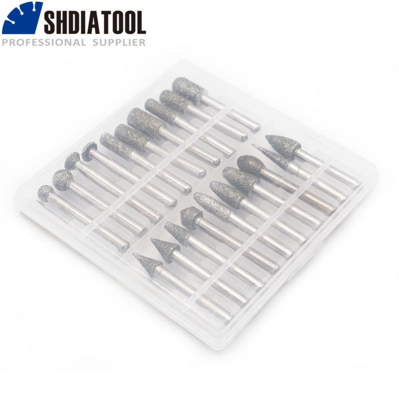 Electroplated Diamond Grinding Bits / Grinding Heads/Carving Bits/Grinding Burrs in a Plastics Container