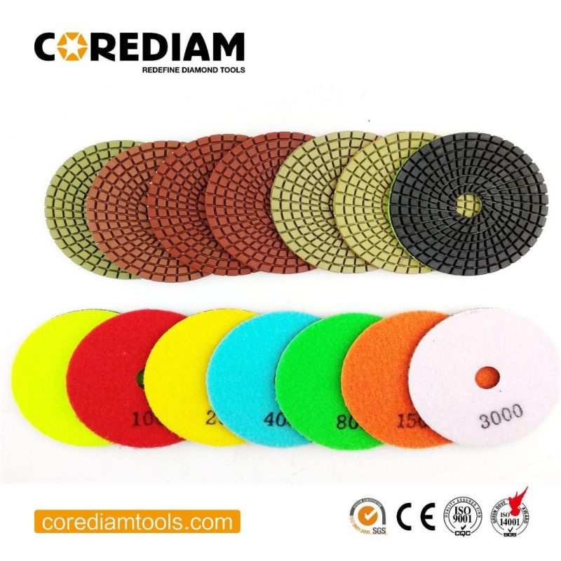 5′′ Stone/Granite/Marble/Concrete Diamond Dry/Wet Polishing Cleaning Pads