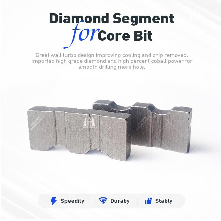 Great Wall Turbo Diamond Core Drill Segment for Reinforced Concrete