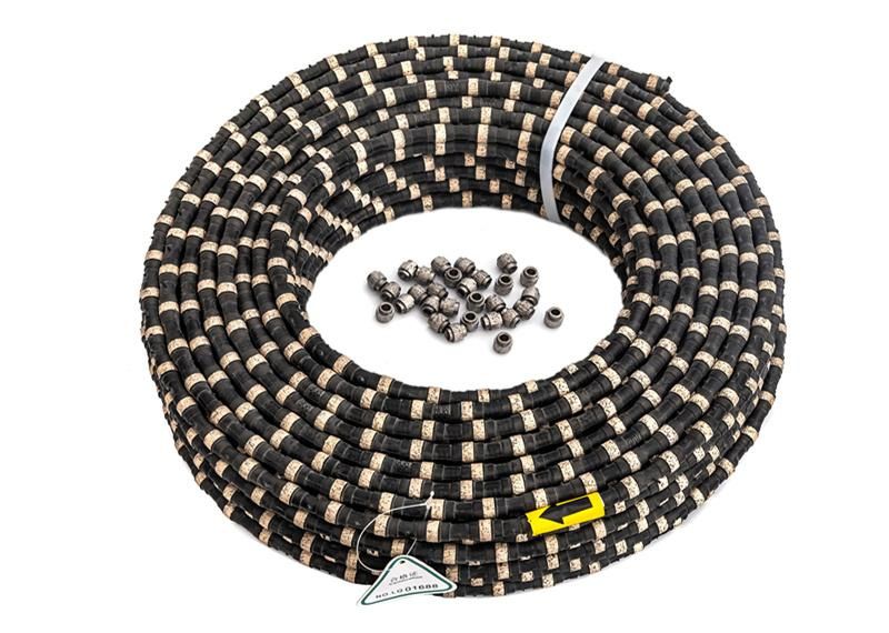 Sandstone or Granite Quarry Cutting Rubberized Diamond Wire Saw