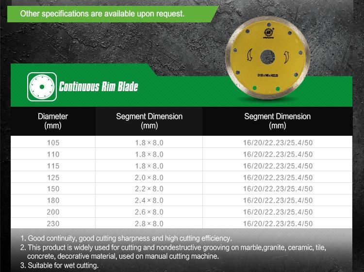 Diamond Blade Cutting Glass Tile -Ceramic Tile Cutting Disc for Sale