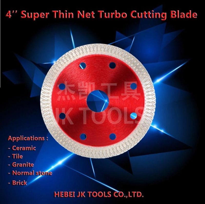 4′′ Hot Press Sintered Ultra-Thin Sharpness Turbo Diamond Saw Blade for Tiles/Ceramic/Porcelain
