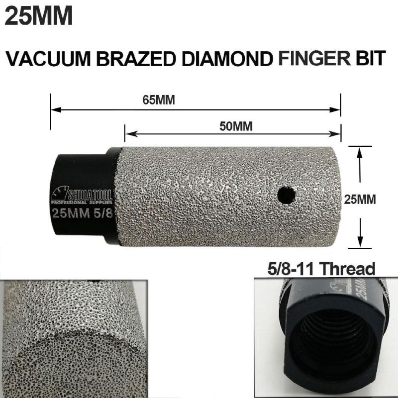 Shdiatool Vacuum Brazed Diamond Finger Bits Milling Bits for Tile, Stone, Countertop