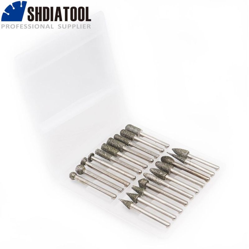 Electroplated Diamond Grinding Bits / Grinding Heads/Carving Bits/Grinding Burrs in a Plastics Container