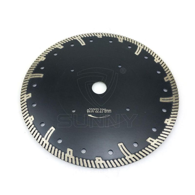 230mm Diamond Protected Teeth Turbo Blade for Granite Cutting