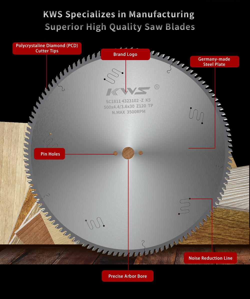 Kws PCD Circular Saw Blades for Cutting Aluminum Profile Diamond Saw