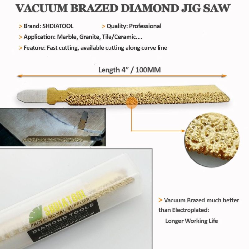 Shdiatool 4" High Professional Quality Vacuum Brazed Diamond Jig Saw for Stone