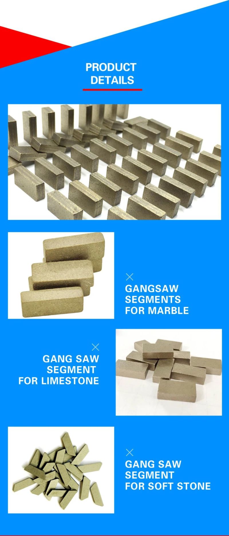 Linxing Gangsaw Segment for Marble Block Cutting 20*5.0/4.5*10