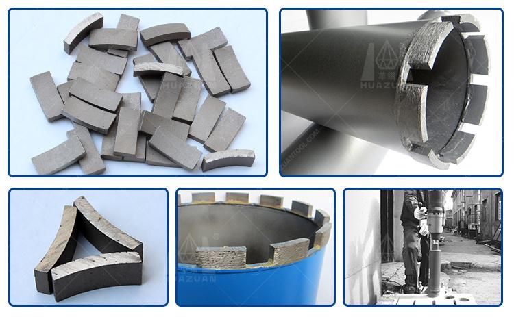 Diamond Core Drill Bit Segments for Concrete Drilling