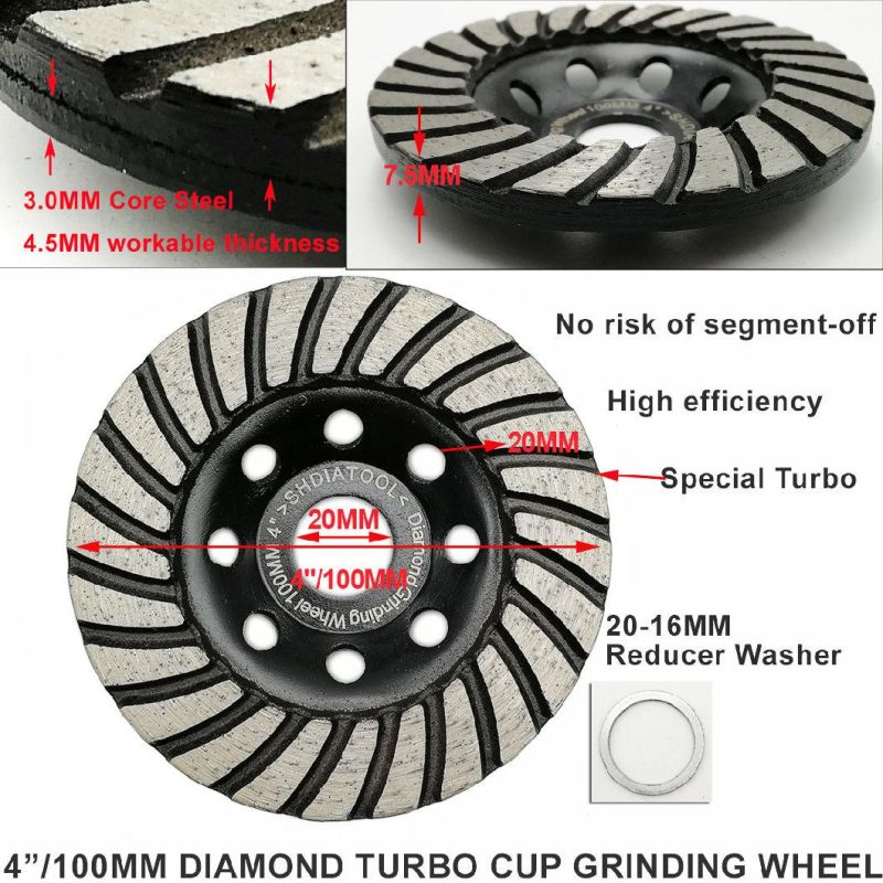 Diamond Turbo Row Grinding Cup Wheel for Concrete Masonry and Some Other Construction Material