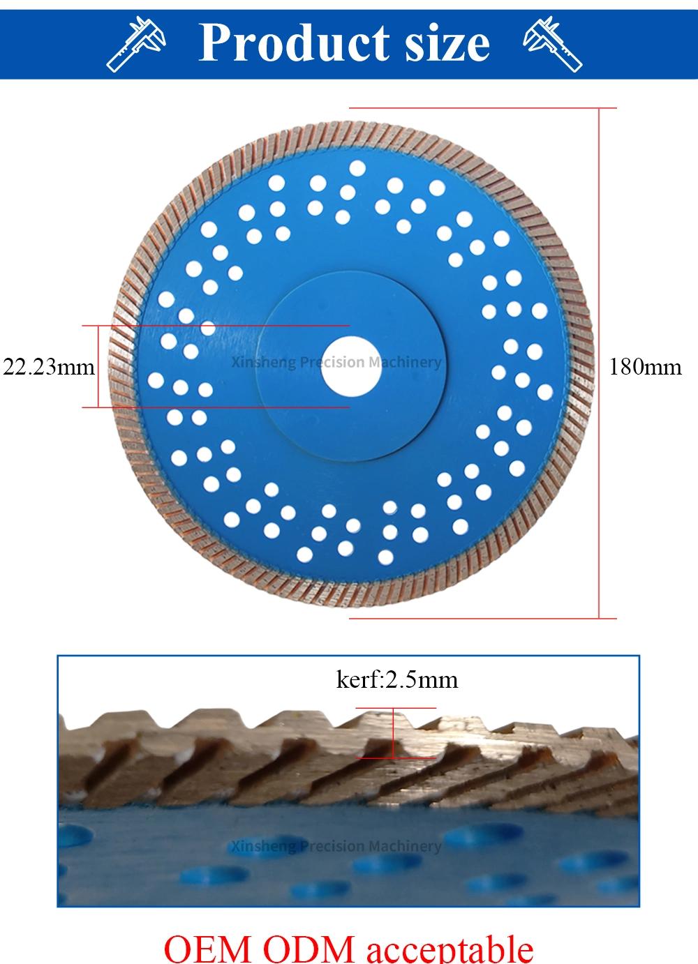 Ultra Thin 7inch Turbo Diamond Saw Blade for Cutting Hard Ceramic Tile