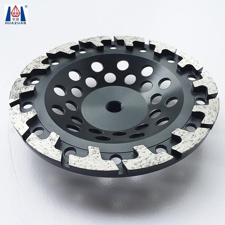 China Manufacture Diamond 180mm T-Shaped Grinding Cup Wheel for Concrete Floor