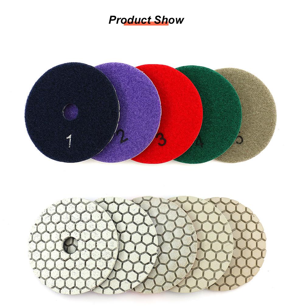 4inch 5 Step Dry Polishing Pads for Stone Granite Concrete Grinding